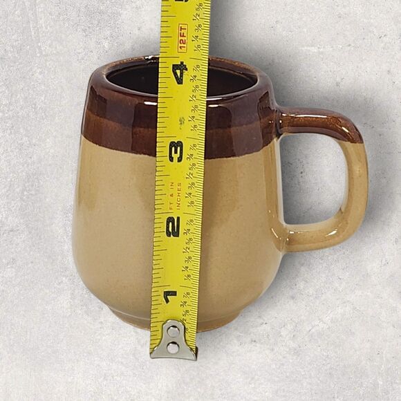 Vintage Brown Drip Stoneware Mugs Set of 5 Taiwan Coffee Cups Rustic Retro MCM - Picture 7 of 8